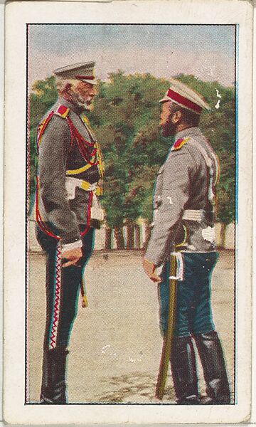 Card No. 159, The Czar of Russia off to the Front, from the World War I Scenes series (T121) issued by Sweet Caporal Cigarettes, Issued by American Tobacco Company, Photolithograph 