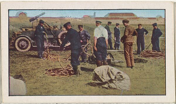 Card No. 146, A British Flying Corps Breaking Camp, from the World War I Scenes series (T121) issued by Sweet Caporal Cigarettes, Issued by American Tobacco Company, Photolithograph 