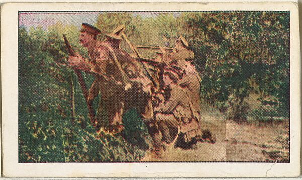 Card No. 167, British Outpost on the Lookout for the Enemy, from the World War I Scenes series (T121) issued by Sweet Caporal Cigarettes, Issued by American Tobacco Company, Photolithograph