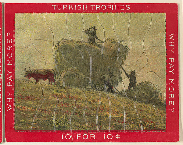 Wheat Harvest, from the Jigsaw Puzzle Pictures series (T76) issued by Turkish Trophies Cigarettes, Issued by Turkish Trophies Cigarettes, Commercial color lithograph 