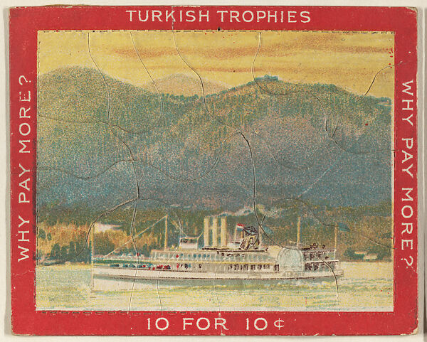 A Seascape wiht a Liner, from the Jigsaw Puzzle Pictures series (T76) issued by Turkish Trophies Cigarettes, Issued by Turkish Trophies Cigarettes, Commercial color lithograph