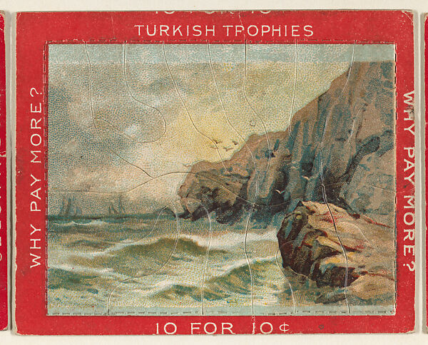 A Rocky Seascape, from the Jigsaw Puzzle Pictures series (T76) issued by Turkish Trophies Cigarettes, Issued by Turkish Trophies Cigarettes, Commercial color lithograph