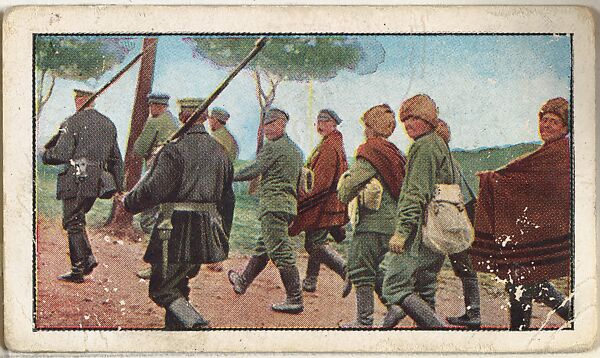 Card No. 202, Russian Prisoners in Brandeburg, from the World War I Scenes series (T121) issued by Sweet Caporal Cigarettes, Issued by American Tobacco Company, Photolithograph 