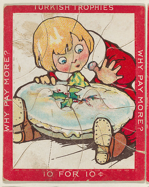 Little Jack Horner, from the Jigsaw Puzzle Pictures series (T76) issued by Turkish Trophies Cigarettes, Issued by Turkish Trophies Cigarettes, Commercial color lithograph 