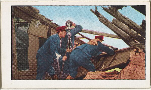 Card No. 208, A Belgian Look-Out, from the World War I Scenes series (T121) issued by Sweet Caporal Cigarettes, Issued by American Tobacco Company, Photolithograph 
