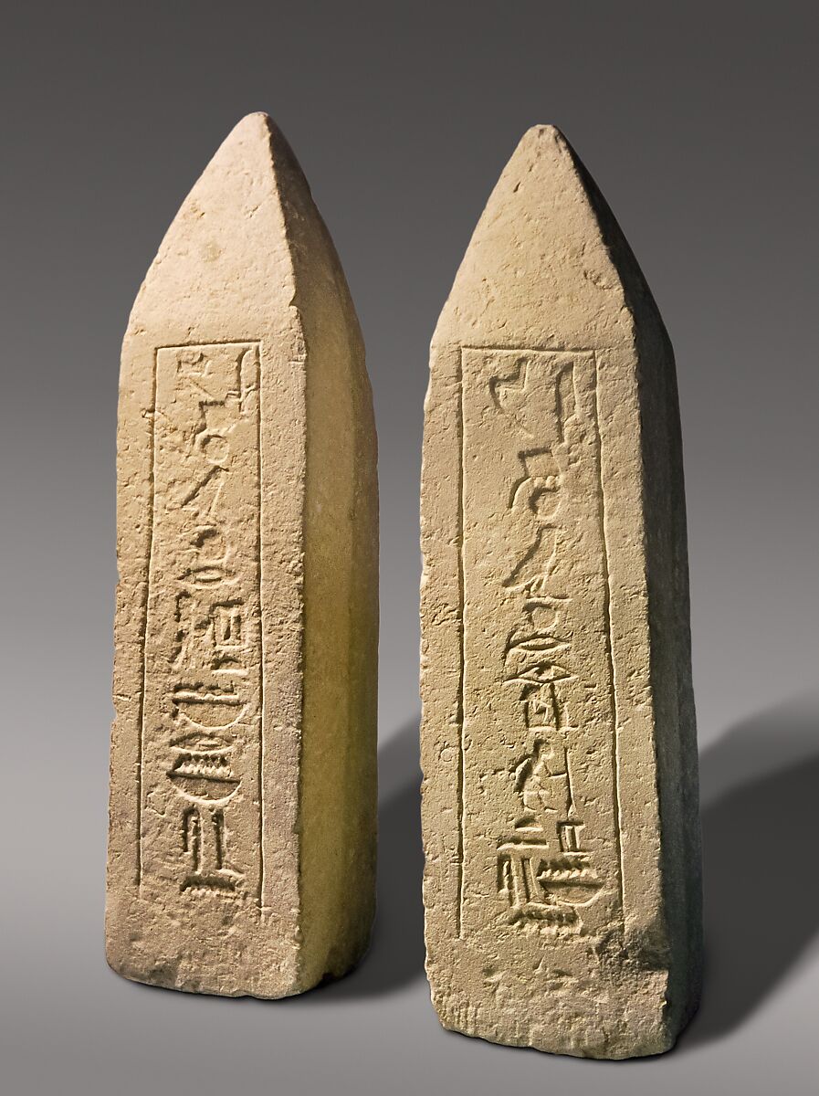 Pair of Obelisks of Nebsen, Limestone 
