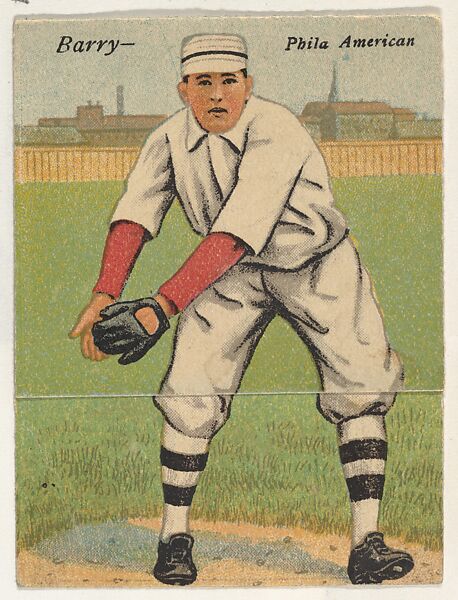 Barry, Philadelphia, American League, from the Mecca Double Folder series (T201), Issued by Mecca Cigarettes (American), Commercial color lithograph 