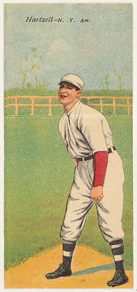 Hartzell, New York, American League, from the Mecca Double Folder series (T201), Issued by Mecca Cigarettes (American), Commercial color lithograph 