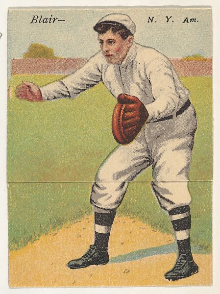 Blair, New York, American League, from the Mecca Double Folder series (T201), Issued by Mecca Cigarettes (American), Commercial color lithograph 