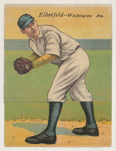Elberfeld, Washington, American League, from the Mecca Double Folder series (T201), Issued by Mecca Cigarettes (American), Commercial color lithograph 