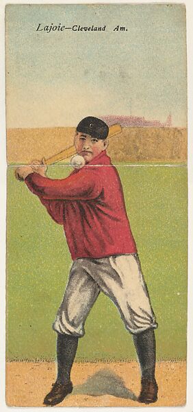 Lajoie, Cleveland, American League, from the Mecca Double Folder series (T201), Issued by Mecca Cigarettes (American), Commercial color lithograph 