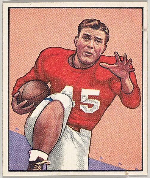 Card Number 105, Eddie Price, Fullback, New York Giants, from the Bowman Football series (R407-2) issued by Bowman Gum, Issued by Bowman Gum Company, Commercial color lithograph 