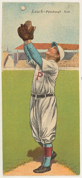 Leach, Pittsburgh, National League, from the Mecca Double Folder series (T201), Issued by Mecca Cigarettes (American), Commercial color lithograph 