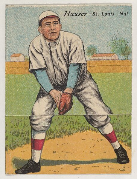 Hauser, St. Louis, National League, from the Mecca Double Folder series (T201), Issued by Mecca Cigarettes (American), Commercial color lithograph 