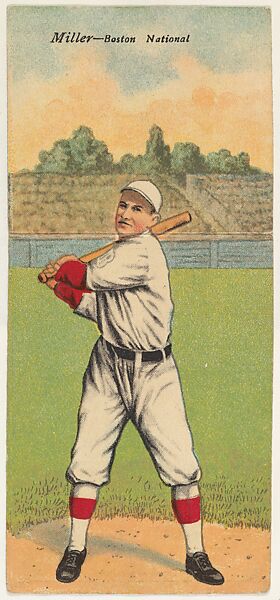 Miller, Boston, National League, from the Mecca Double Folder series (T201), Issued by Mecca Cigarettes (American), Commercial color lithograph 