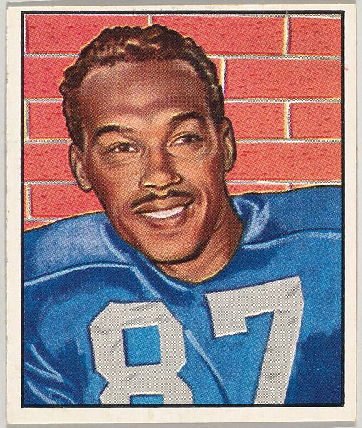 Card Number 122, Bob Mann, End, New York Yanks, from the Bowman Football series (R407-2) issued by Bowman Gum, Issued by Bowman Gum Company, Commercial color lithograph 