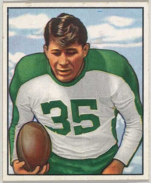Card Number 134, Pete Pihos, End, Philadephia Eagles, from the Bowman Football series (R407-2) issued by Bowman Gum, Issued by Bowman Gum Company, Commercial color lithograph 