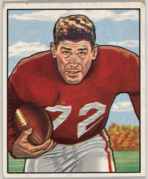Card Number 143, Norm Standlee, Fullback, San Francisco 49ers, from the Bowman Football series (R407-2) issued by Bowman Gum, Issued by Bowman Gum Company, Commercial color lithograph 