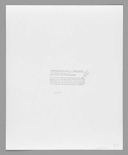 [Storyville Portrait], E. J. Bellocq (American, 1873–1949), Gelatin silver print from glass negative