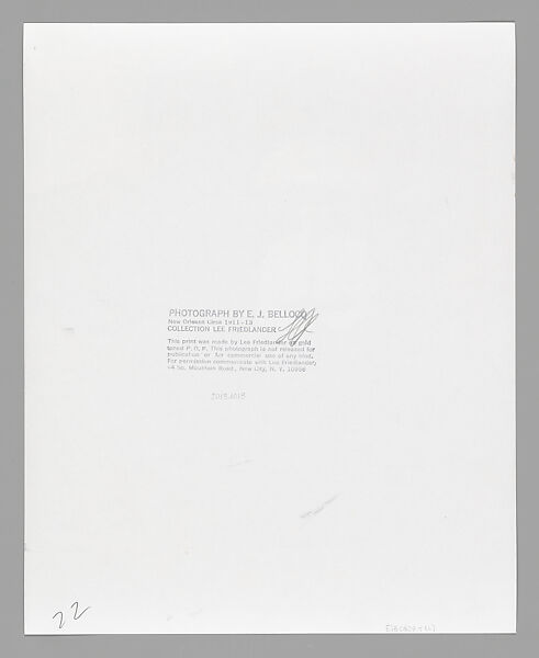 [Storyville Portrait], E. J. Bellocq (American, 1873–1949), Gelatin silver print from glass negative