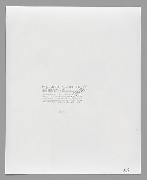 [Storyville Portrait], E. J. Bellocq (American, 1873–1949), Gelatin silver print from glass negative