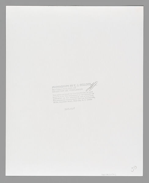 [Storyville Portrait], E. J. Bellocq (American, 1873–1949), Gelatin silver print from glass negative