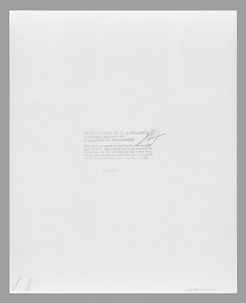 [Storyville Portrait], E. J. Bellocq (American, 1873–1949), Gelatin silver print from glass negative