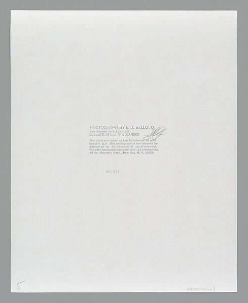 [Storyville Portrait], E. J. Bellocq (American, 1873–1949), Gelatin silver print from glass negative