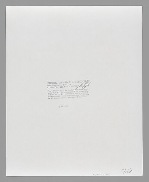 [Storyville Portrait], E. J. Bellocq (American, 1873–1949), Gelatin silver print from glass negative