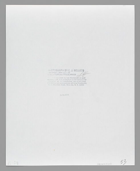 [Storyville Portrait], E. J. Bellocq (American, 1873–1949), Gelatin silver print from glass negative