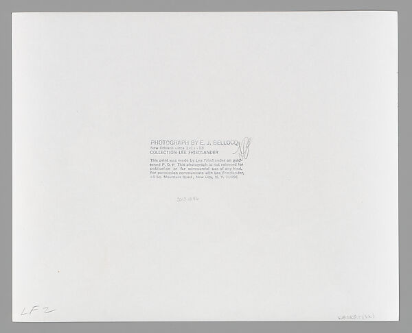 [Storyville Portrait], E. J. Bellocq (American, 1873–1949), Gelatin silver print from glass negative
