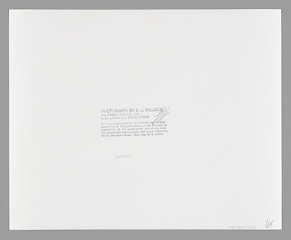 [Storyville Portrait], E. J. Bellocq (American, 1873–1949), Gelatin silver print from glass negative