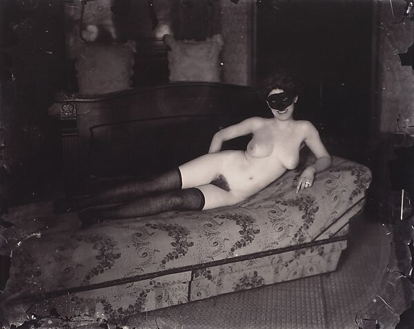 [Nude with a Mask], E. J. Bellocq (American, 1873–1949), Gelatin silver print from glass negative 