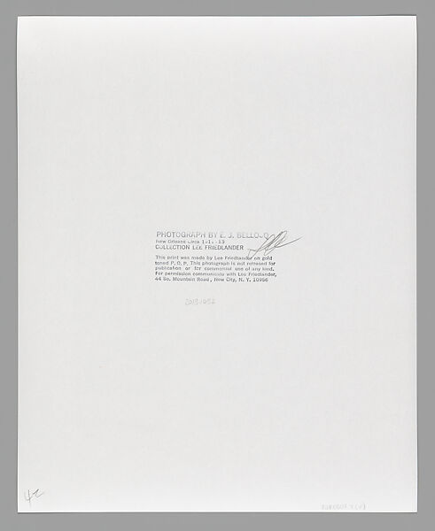 [Storyville Portrait], E. J. Bellocq (American, 1873–1949), Gelatin silver print from glass negative