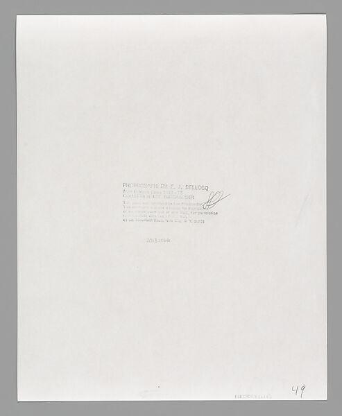 [Storyville Portrait], E. J. Bellocq (American, 1873–1949), Gelatin silver print from glass negative