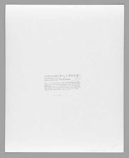 [Storyville Portrait], E. J. Bellocq (American, 1873–1949), Gelatin silver print from glass negative