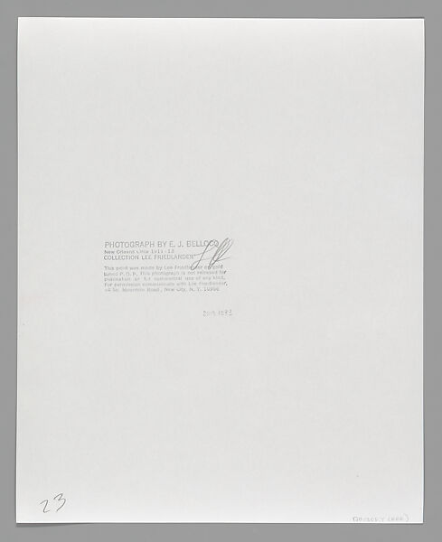 [Storyville Portrait], E. J. Bellocq (American, 1873–1949), Gelatin silver print from glass negative