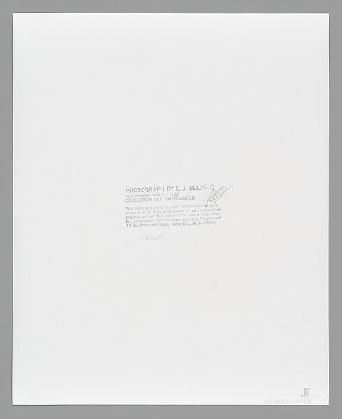 [Storyville Portrait], E. J. Bellocq (American, 1873–1949), Gelatin silver print from glass negative