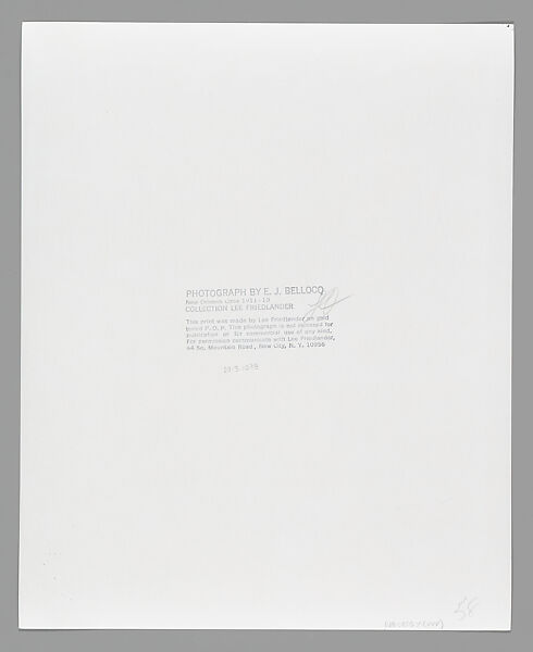 [Storyville Portrait], E. J. Bellocq (American, 1873–1949), Gelatin silver print from glass negative