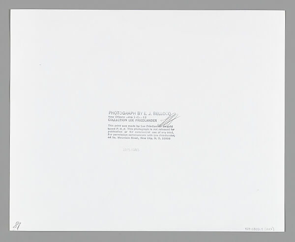 [Storyville Portrait], E. J. Bellocq (American, 1873–1949), Gelatin silver print from glass negative