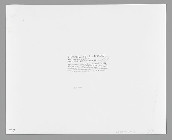 [Mahogany Hall, Storyville, New Orleans, Louisiana], E. J. Bellocq (American, 1873–1949), Gelatin silver print from glass negative