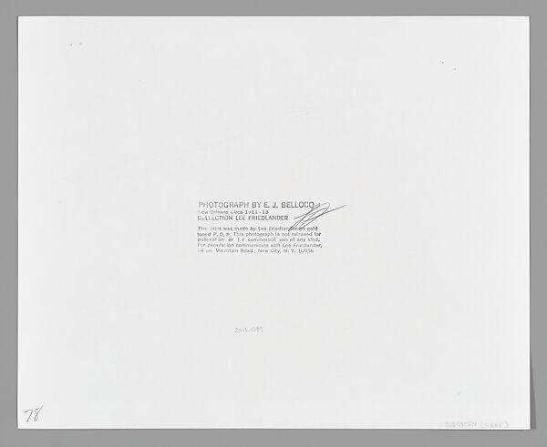 [New Orleans, Louisiana], E. J. Bellocq (American, 1873–1949), Gelatin silver print from glass negative
