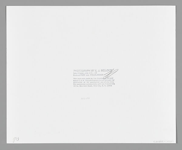 [New Orleans, Louisiana], E. J. Bellocq (American, 1873–1949), Gelatin silver print from glass negative