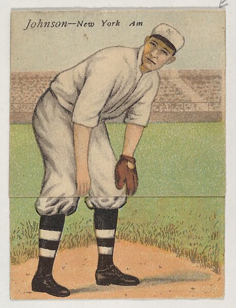 Johnson, New York, American League, from the Mecca Double Folder series (T201), Issued by Mecca Cigarettes (American), Commercial color lithograph 