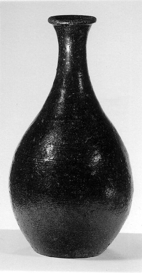 Bottle, Stoneware with iron glaze (Tanba ware), Japan 