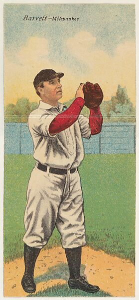 Barrett, Milwaukee, from the Mecca Double Folder series (T201), Issued by Mecca Cigarettes (American), Commercial color lithograph 