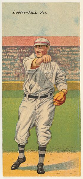 Lobert, Philadelphia, National League, from the Mecca Double Folder series (T201), Issued by Mecca Cigarettes (American), Commercial color lithograph 