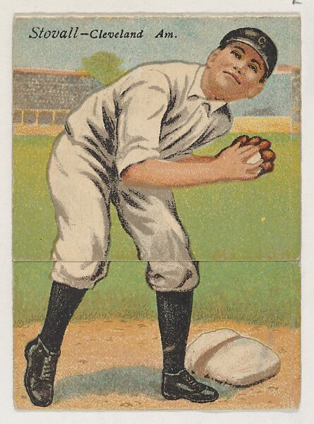 Stovall, Cleveland, American League, from the Mecca Double Folder series (T201), Issued by Mecca Cigarettes (American), Commercial color lithograph 