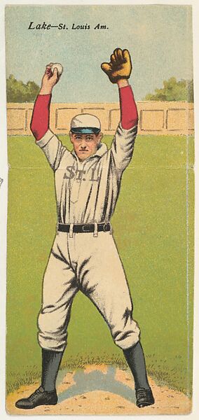 Lake, St. Louis, American League, from the Mecca Double Folder series (T201), Issued by Mecca Cigarettes (American), Commercial color lithograph 