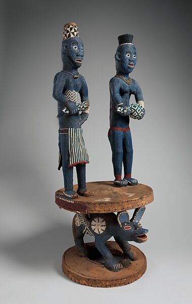 Throne of Njouteu, Grassfields carver and master beader, Wood, glass beads, cloth, cowrie shells, Bamileke